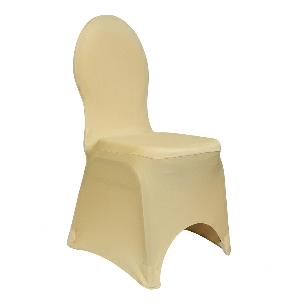 Champagne Spandex Chair Cover - Rent
