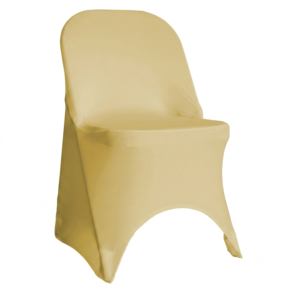 Champagne Spandex Folding Chair Cover - Rent