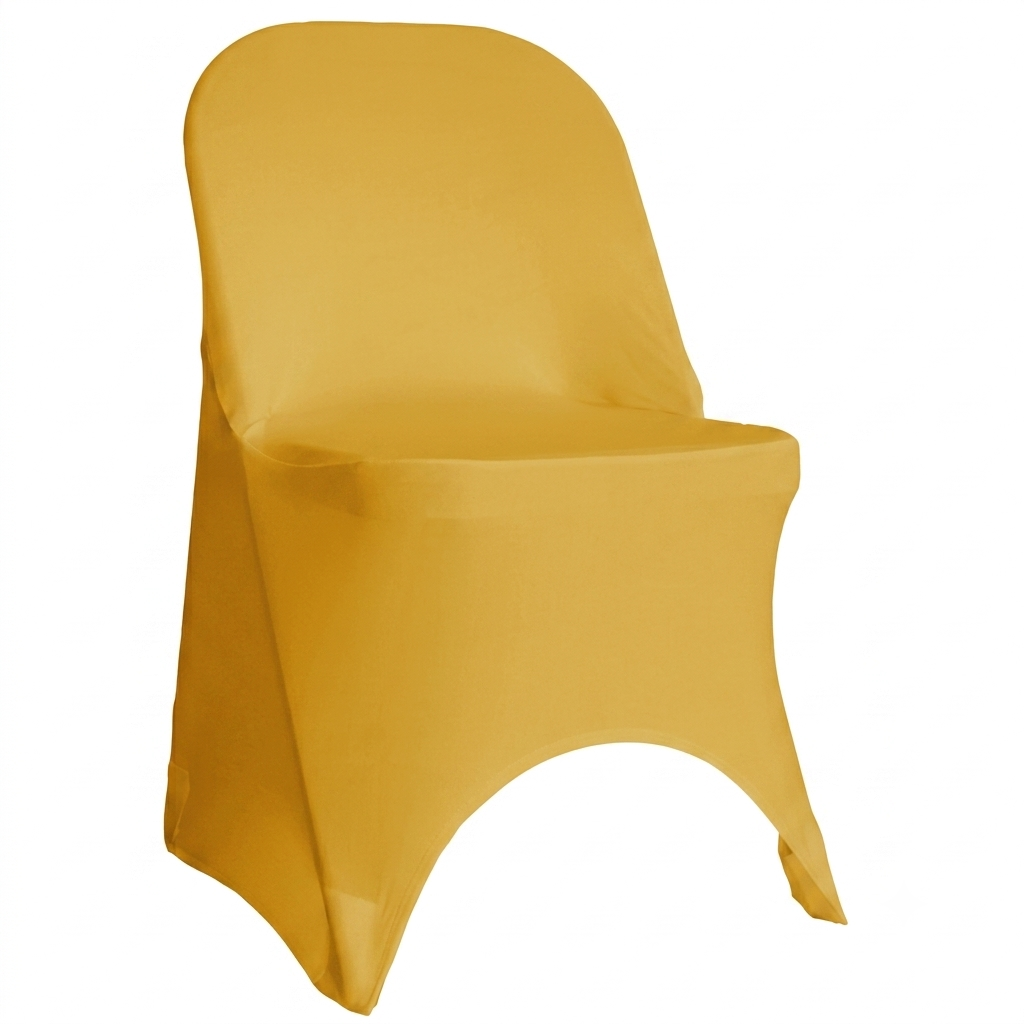 Gold Spandex Folding Chair Cover - Rent