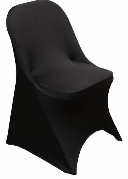 Black Spandex Folding Chair Cover - Rent