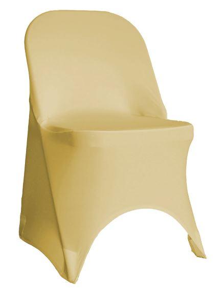 Champagne Spandex Folding Chair Cover - Rent - Simply Elegant Chair Covers