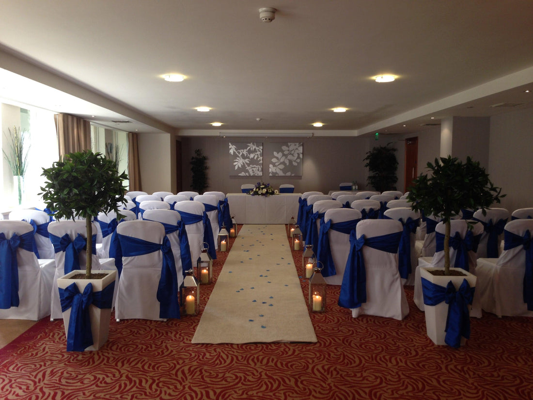 Personalized Wedding Chair Covers with Stylish Accessories - Simply Elegant Chair Covers