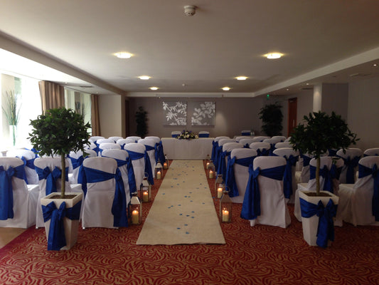 Personalized Wedding Chair Covers with Stylish Accessories - Simply Elegant Chair Covers