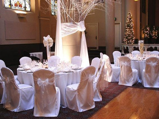 Great Ideas To Make Your Wedding Memorable Even With Small Budget - Simply Elegant Chair Covers