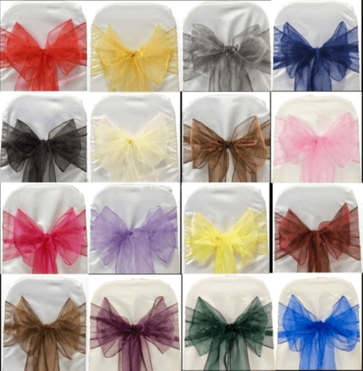 Organza Sashes, Satin Sashes, And Other Types Of Chair Sashes - Simply Elegant Chair Covers