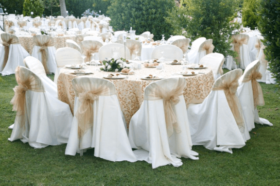 Make your wedding more memorable with these Chair Covers, Table Fabrics & Linens - Simply Elegant Chair Covers