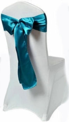 aqua blue satin sash