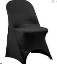 Black Spandex Folding Chair Cover - includes set up