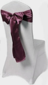 eggplant satin sash