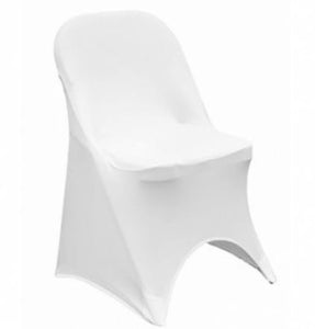 White Spandex Folding Chair Cover - includes set up