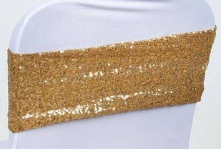 Gold Sequin Spandex Band BUY - Simply Elegant Chair Covers