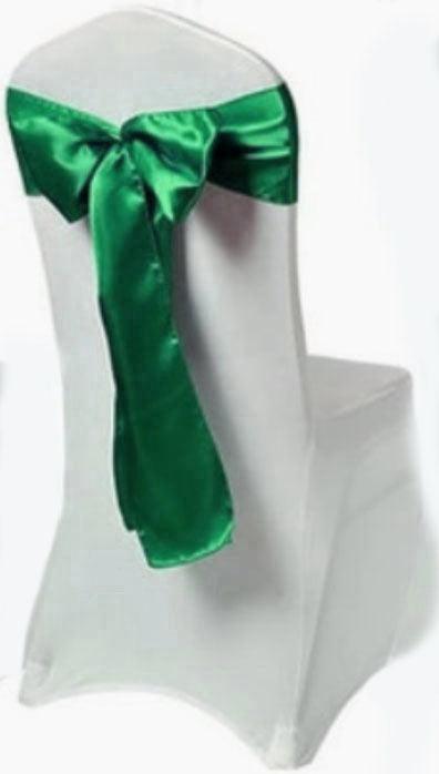 Green Satin Sash - Simply Elegant Chair Covers