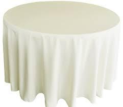 108 ivory round polyester