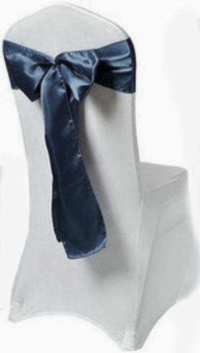 navy blue satin sash