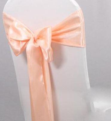 Peach satin sash - Simply Elegant Chair Covers