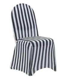 black and white stripe spandex chair cover