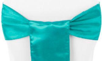 Turquoise Teal Satin Sash - Simply Elegant Chair Covers