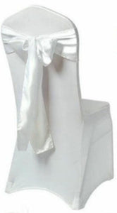 white satin sash